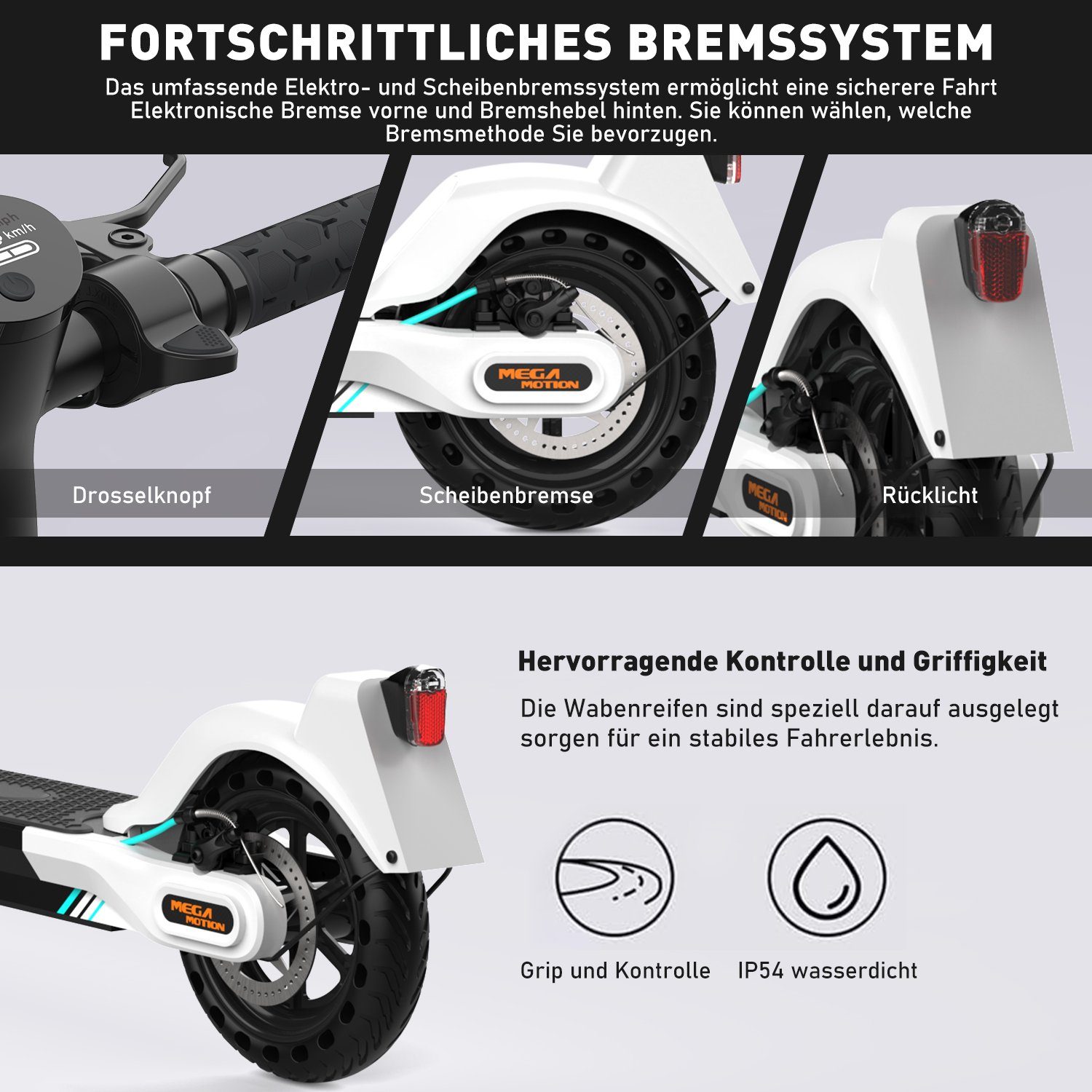 HITWAY E-Scooter 8.5zoll M5 350W E-roller mit Straßenzulassung ABE Faltbar 12-19km/h, 19,00 km/h, Tasche und APP-Funktion