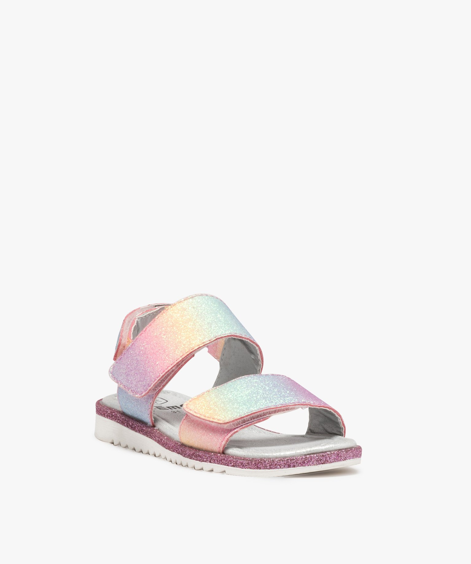 Sandales fille pailletées aux couleurs de l’arc-en-ciel multicolore | GEMO