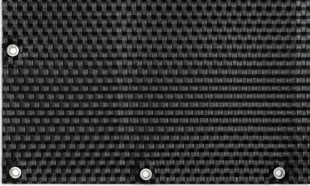 Progresja Polyrattan Balkonichtschutz mit Metallösen - Schwarz 0,9m x 5m