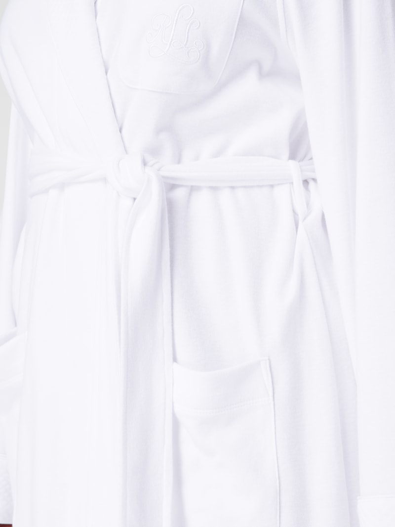 Bademantel mit Label-Stitching in weiß