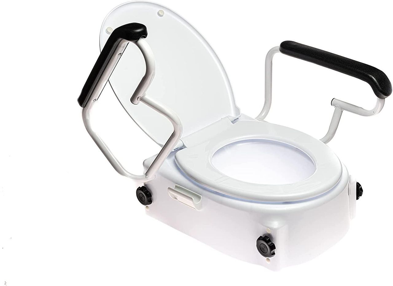 ANTAR Toilettensitzerhöhung mit Deckel und Armlehnen mit HMV-Nr. AT51204