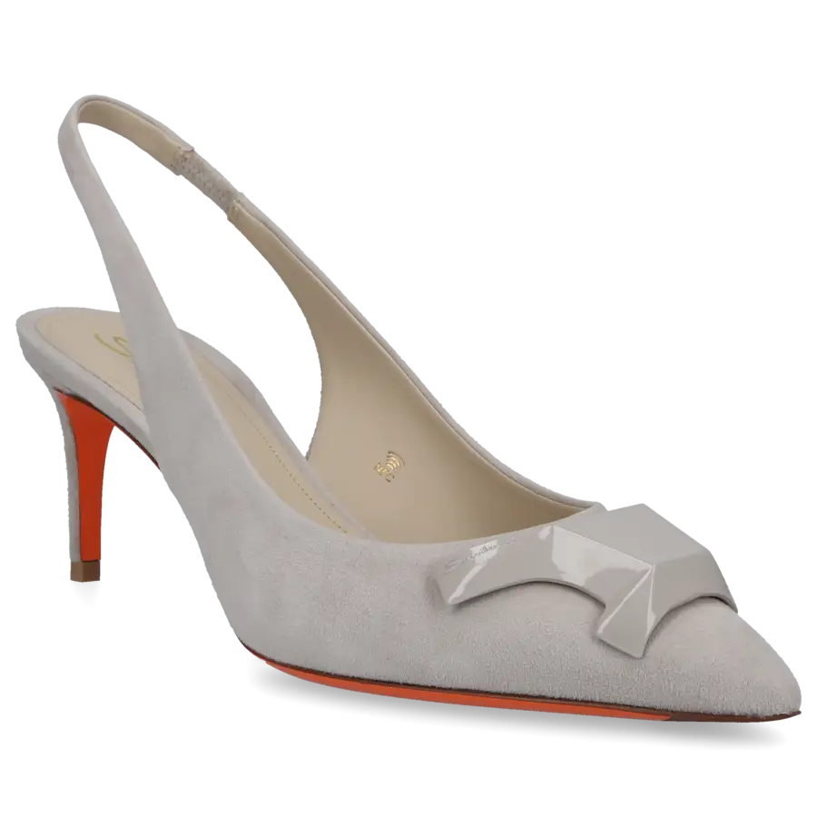Santoni - Slingpumps SIBILLE Veloursleder - grau