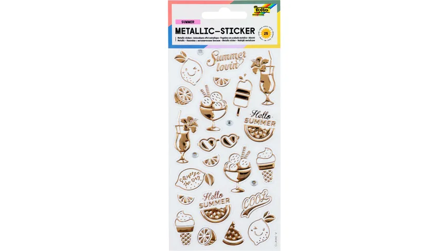 folia Metallic-Sticker I 9,5x17,5cm 1 Blatt 25 Sticker