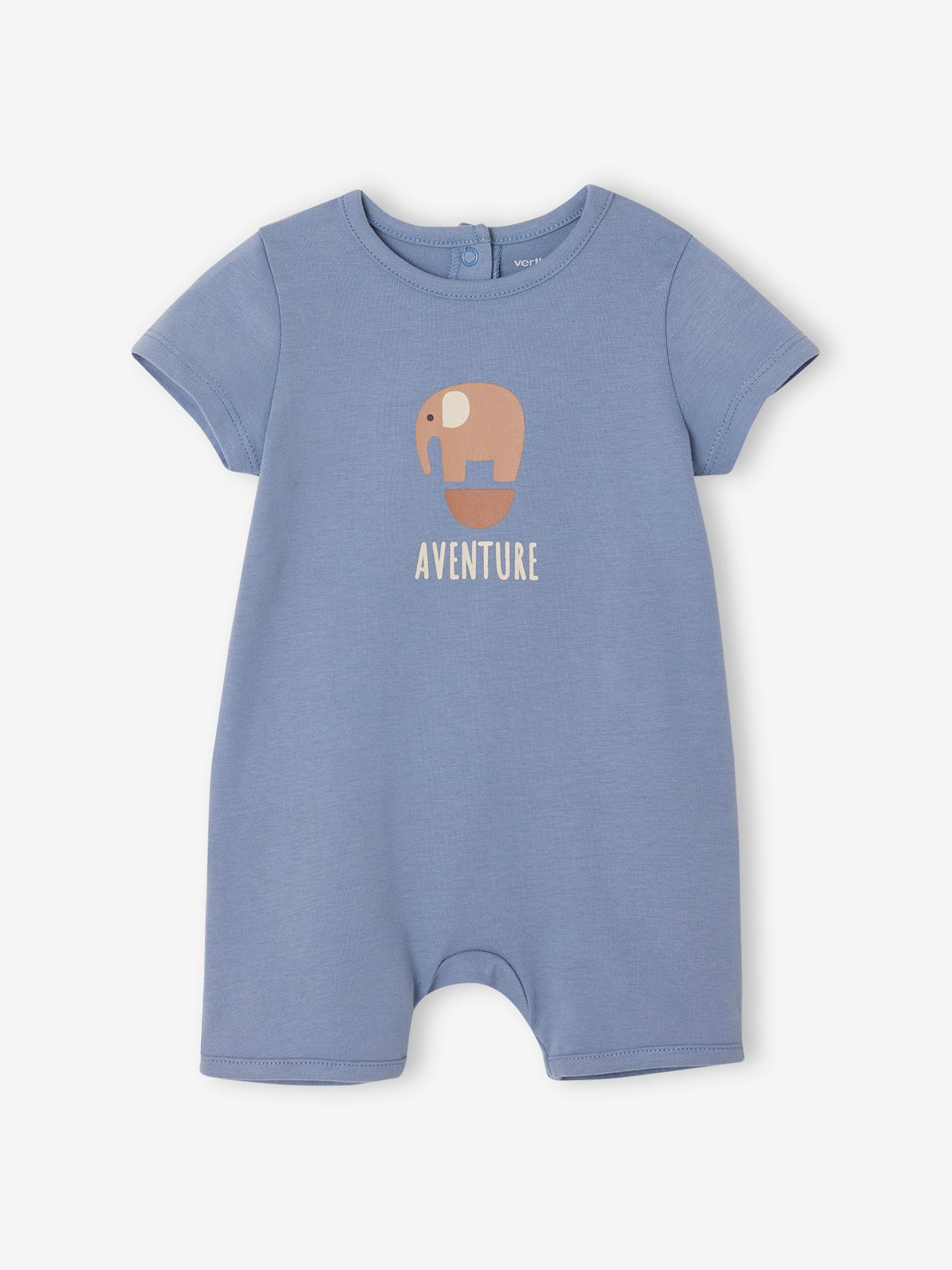 Vertbaudet 2er-Pack Baby Sommer-Overalls Oeko-Tex - blau chambray