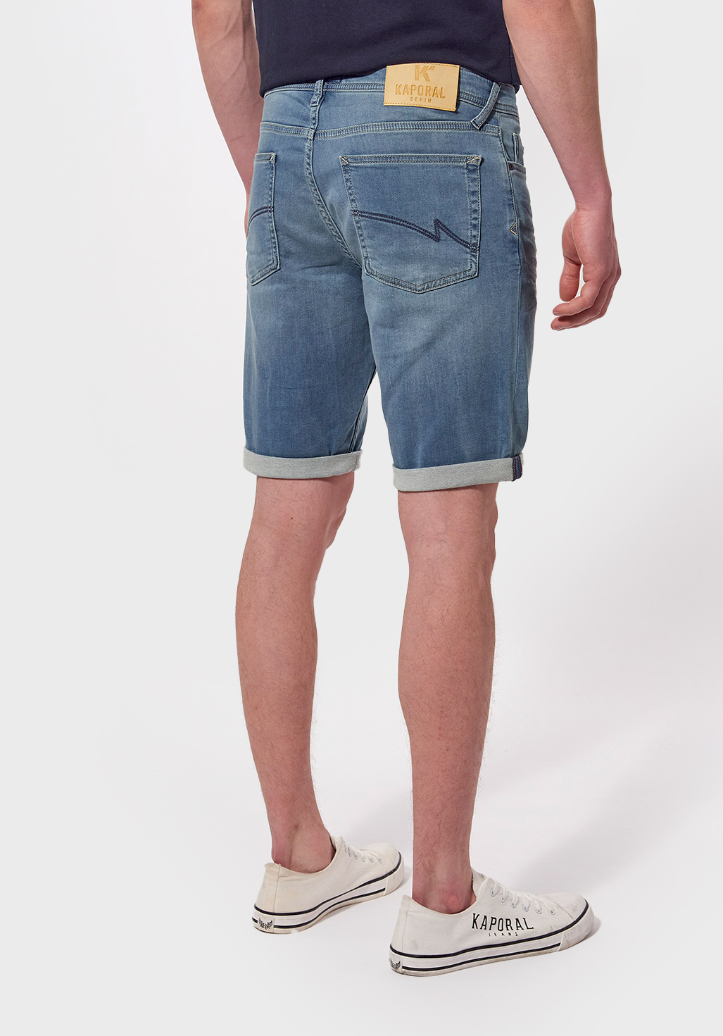 VIXTO  Bermuda en jean straight Homme bleu clair délavé