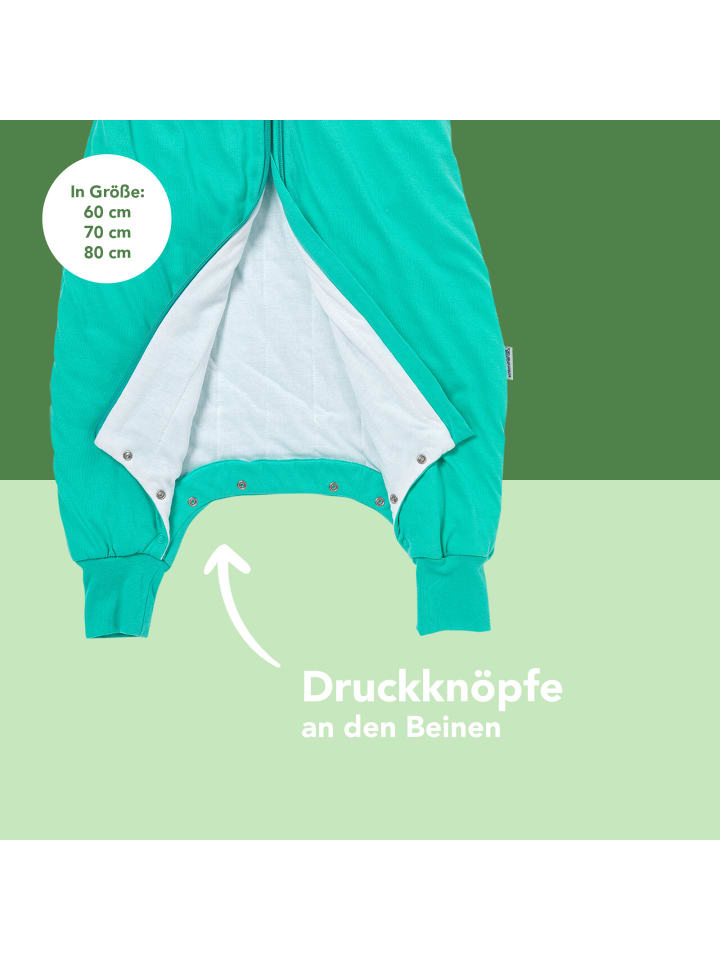 Schlummersack Ganzjahres Schlafsack mit Füßen, 2.5 TOG in Grün günstig kaufen