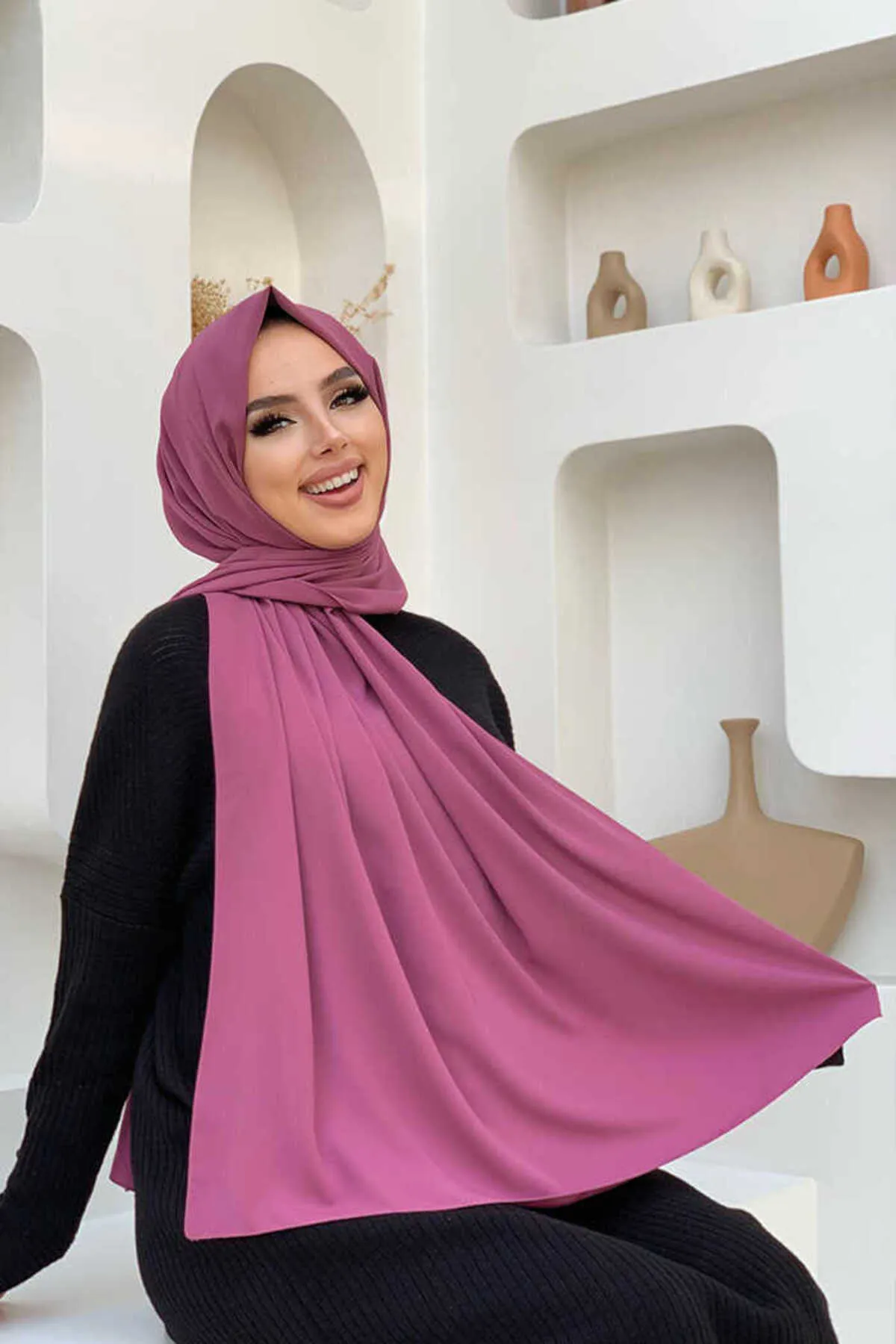 Bym Fashion  2050 Medina-Seidenschal, getrocknete Rose