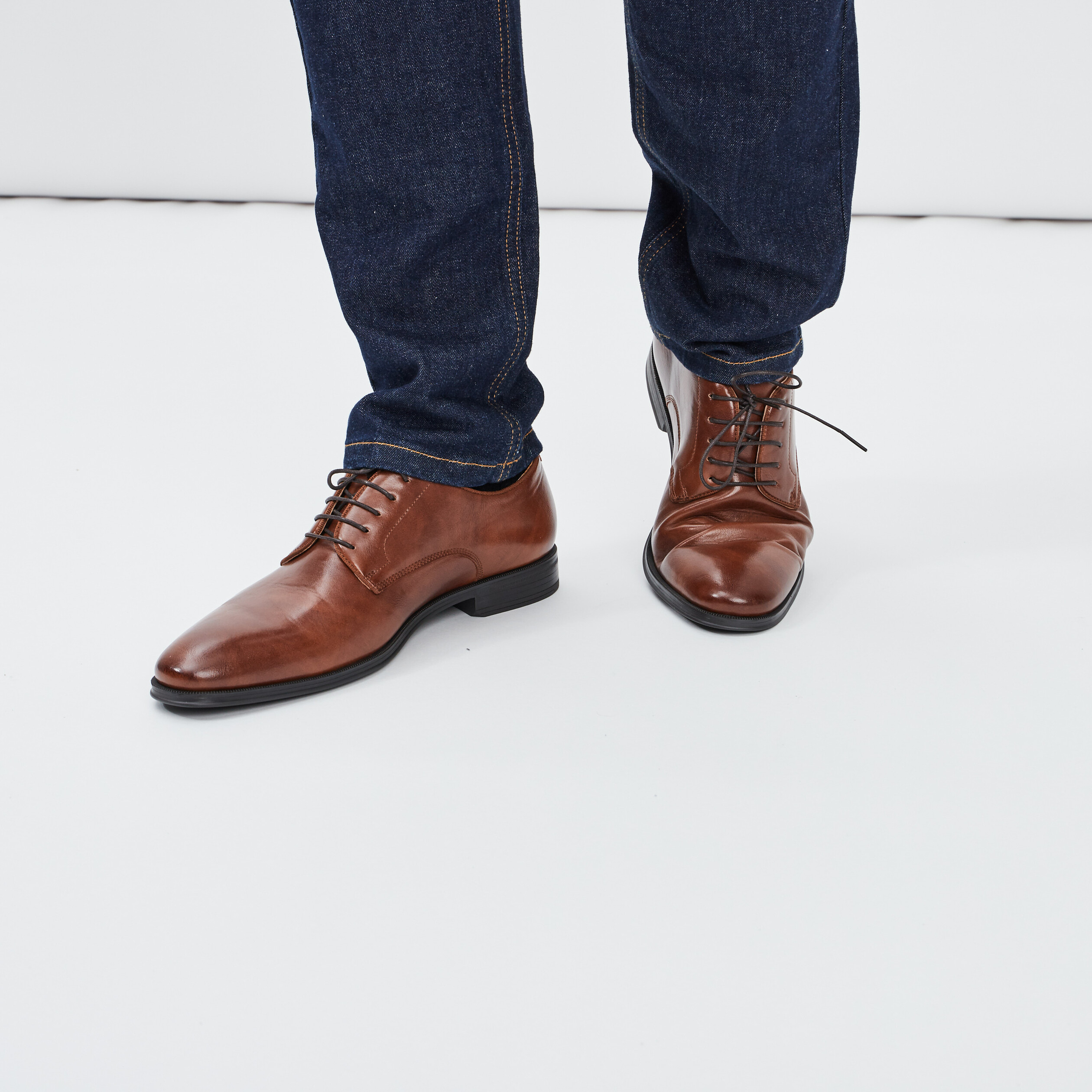 Derbies à lacets marron cognac homme | La Halle