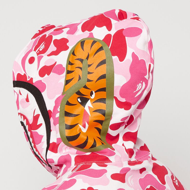 A Bathing Ape Big ABC Camo Shark Full Zip Hoodie M pink
