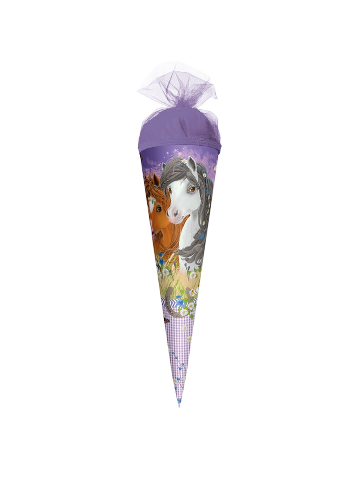 ROTH Geschenk-Schultüte klein Blumenpferde 50 cm in Lila günstig kaufen onesize