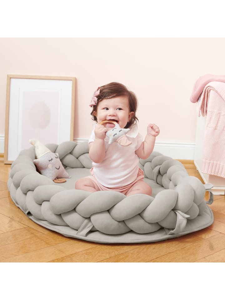 nordic coast company  Baby Nest geflochten Grau günstig kaufen onesize