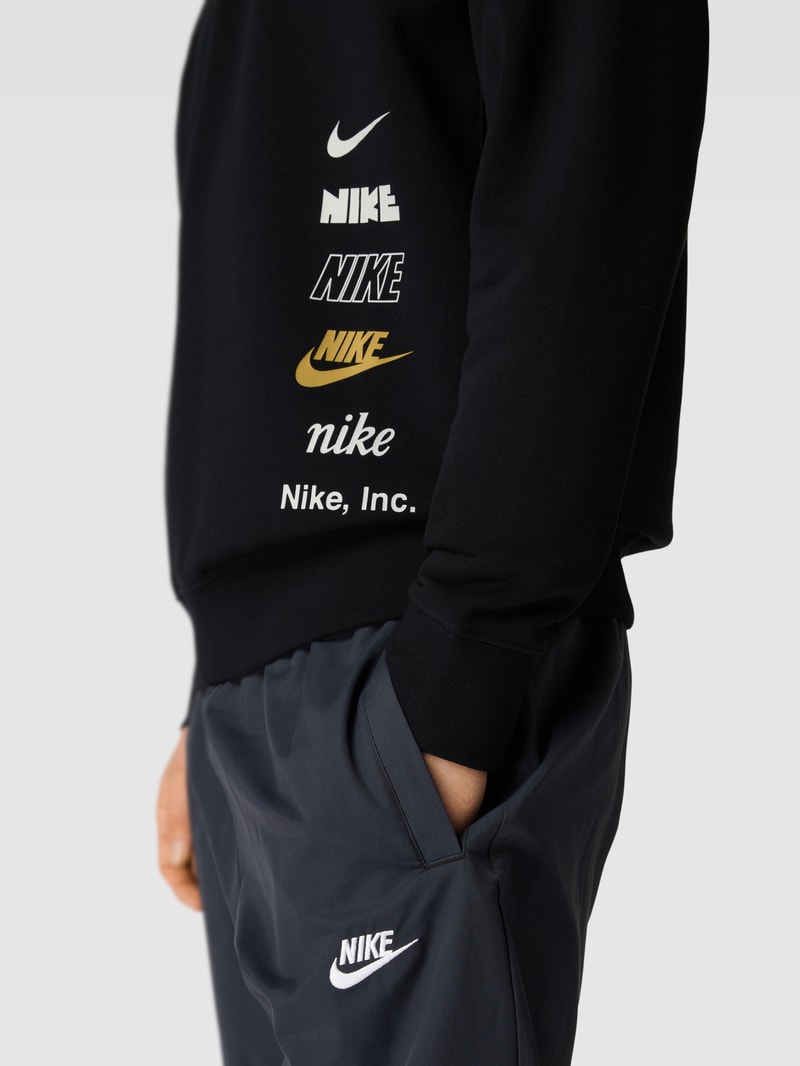 Sweatshirt mit Label-Print Modell 'CLUB' in schwarz