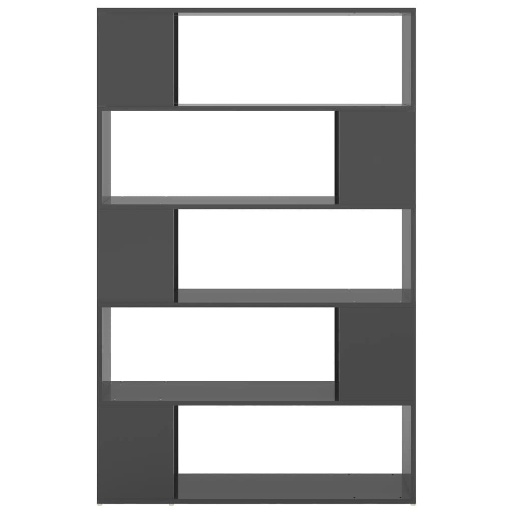 vidaXL Bücherregal Bücherregal Raumteiler Hochglanz-Grau Holzwerkstoff, 1-tlg.