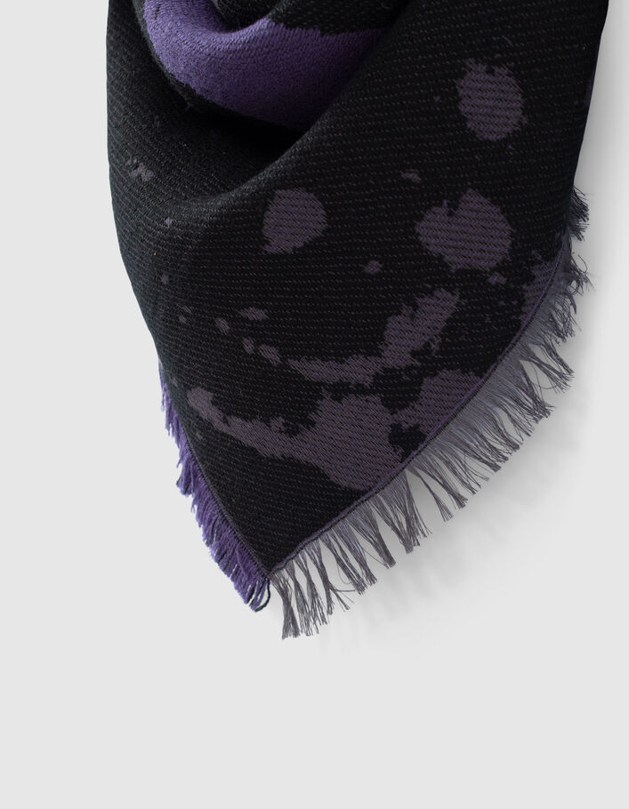 Echarpe noire jacquard double face Rock Femme