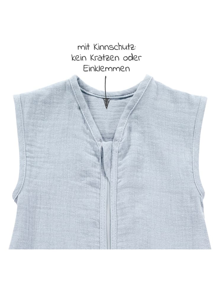 Alvi Sommer-Schlafsack mit Füßen Musselin / Sleep-Overall in blau günstig kaufen