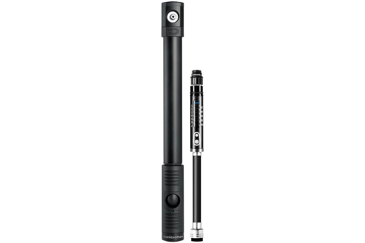 Crankbrothers Klic HP Handpumpe, analoges Manometer, inkl. Rahmenhalter, M
