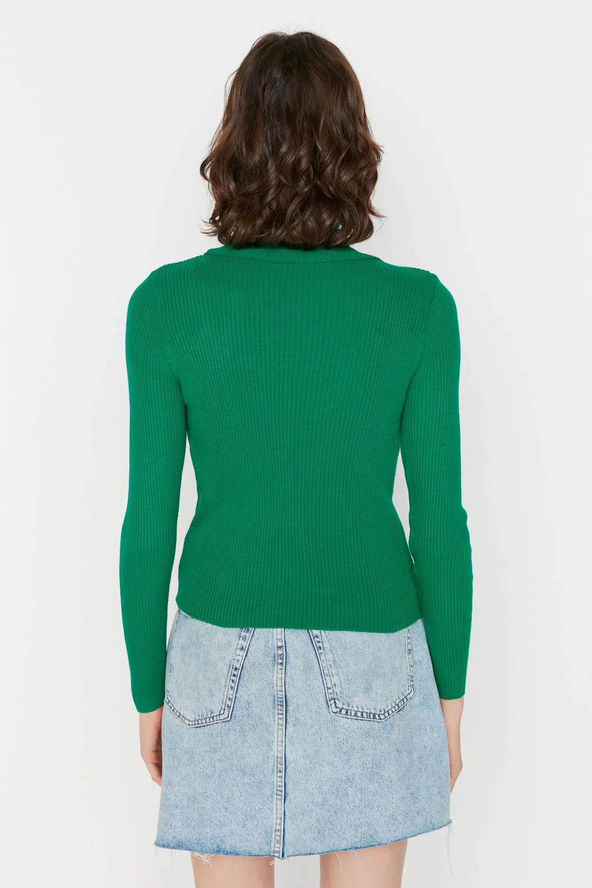 Trendyol Collection  Grüner Basic Rollkragenpullover TWOAW21KZ1279