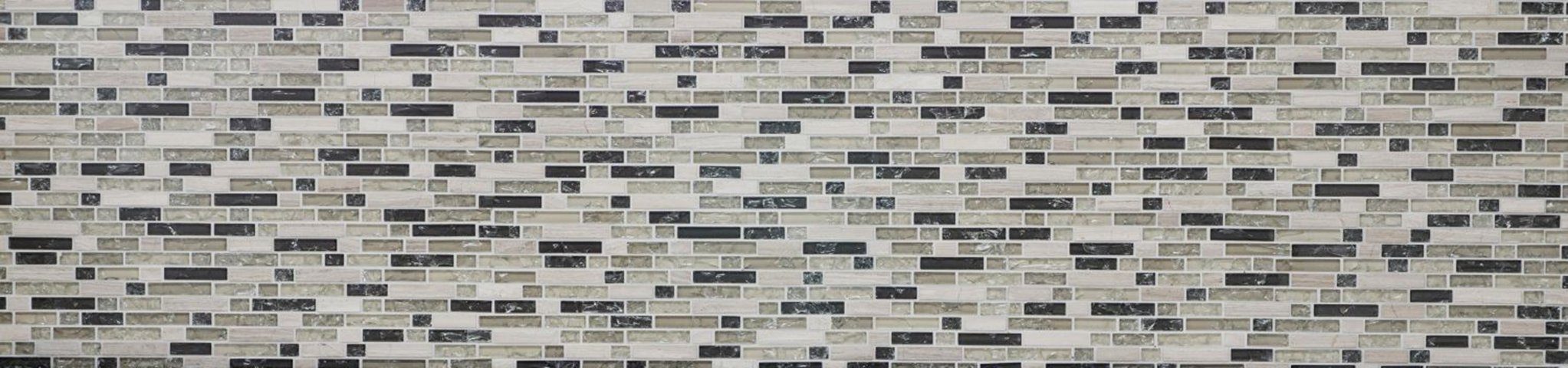 Mosani Mosaikfliesen Glasmosaik Naturstein Mosaik graugrün glänzend / 10 Matten