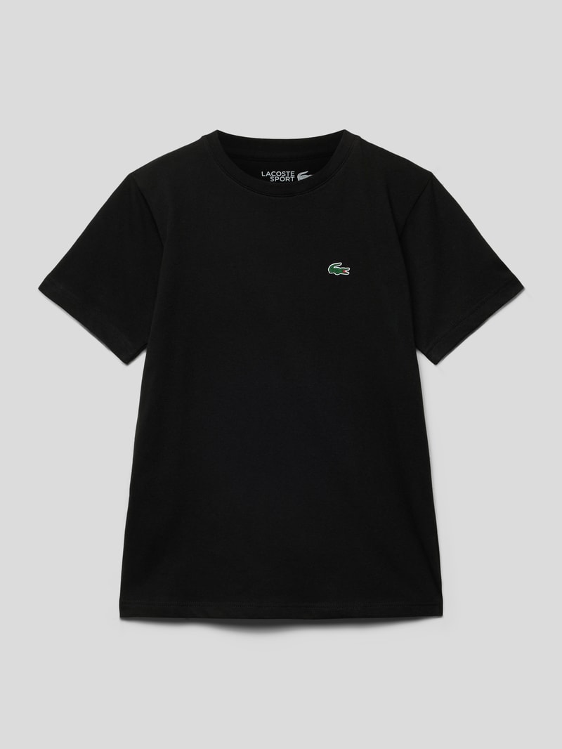 T-Shirt mit Label-Detail in schwarz