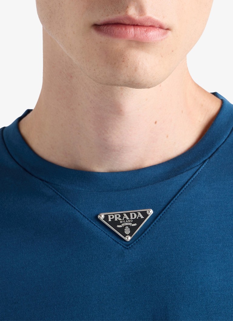 Tricou lejer cu logo-ul Prada