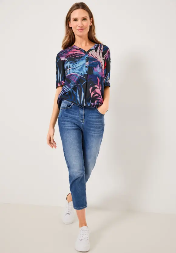 CECIL Bluse mit Blättermuster
