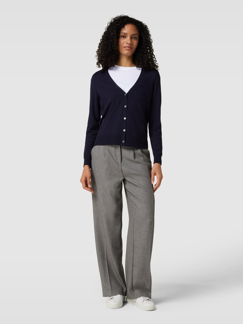 Strickcardigan mit tiefem V-Ausschnitt in dunkelblau
