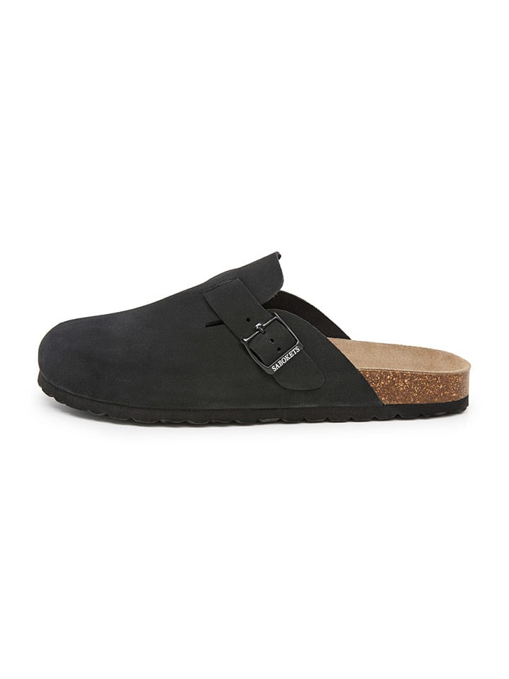 SABOKETS Leder-Clogs in Schwarz günstig kaufen