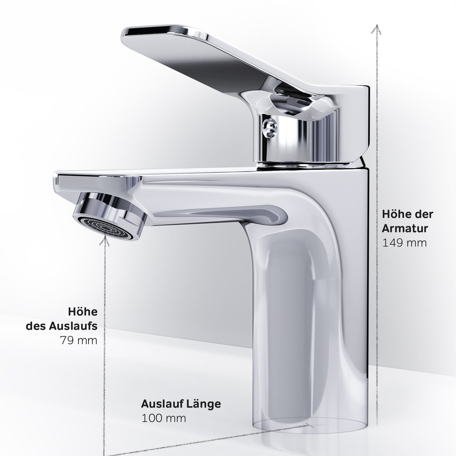 AM.PM Waschtischarmatur Waschbeckenarmatur X-Joy Waschbecken Wasserhahn Bad (mit Klick-Ablaufgarnitur, Mischbatterie) geräuscharme Kartusche, Waschtisch Mischbatterie Badezimmer Badarmatur