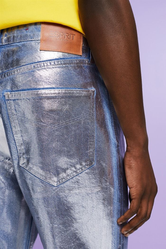 Jeans mit geradem Bein und Metallic-Finish