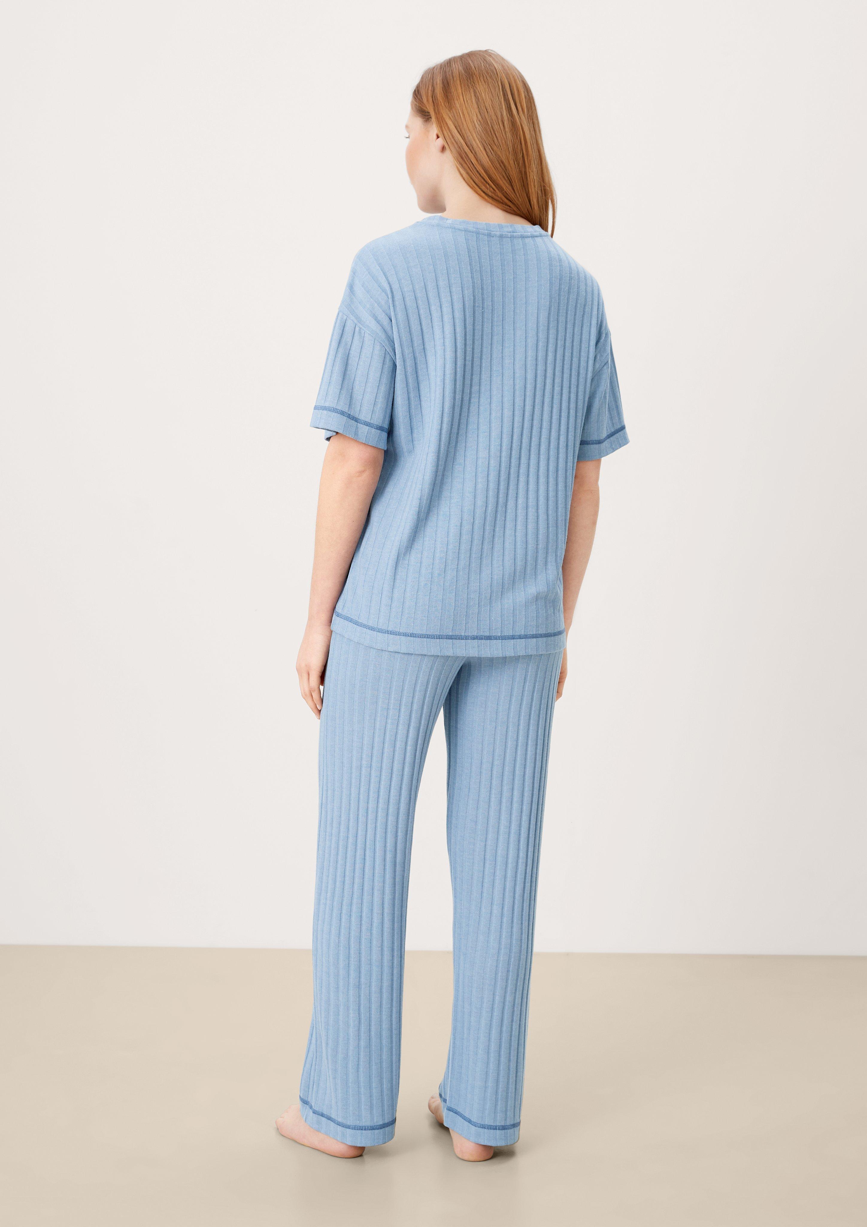 Pyjamaoberteil aus Rippware  6007046-5344