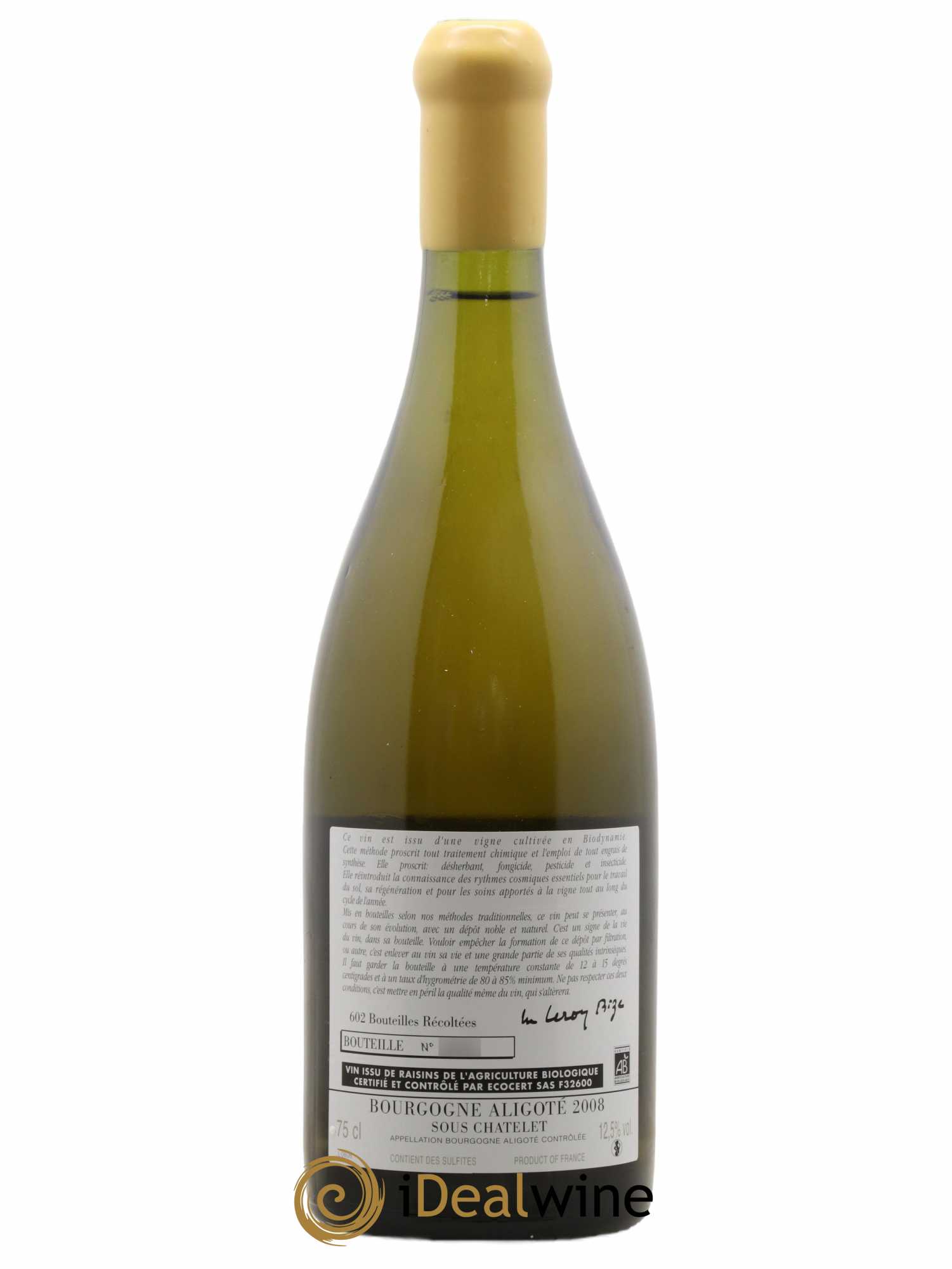 Bourgogne Aligoté Sous Chatelet d'Auvenay (Domaine)  2008 - Lot de 1 Bouteille