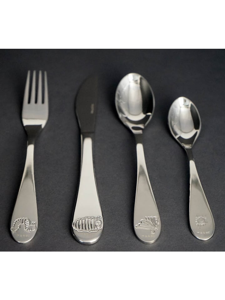 Geda Labels Kinderbesteck Raupe Nimmersatt in Silber - 20,8x14x2,5cm günstig kaufen onesize
