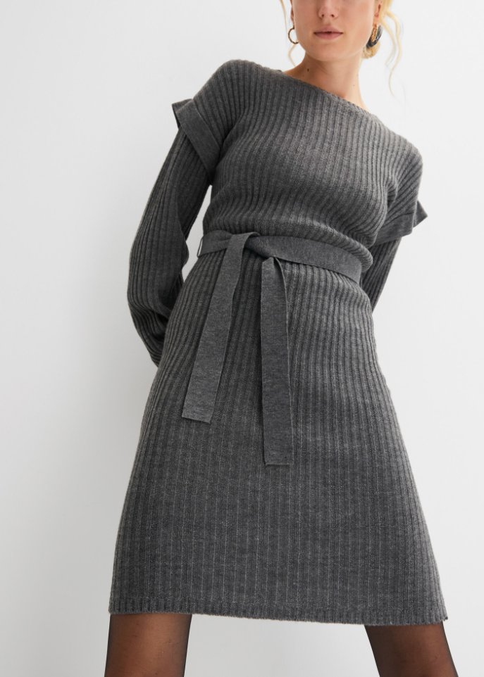 Strickkleid mit Bindeband