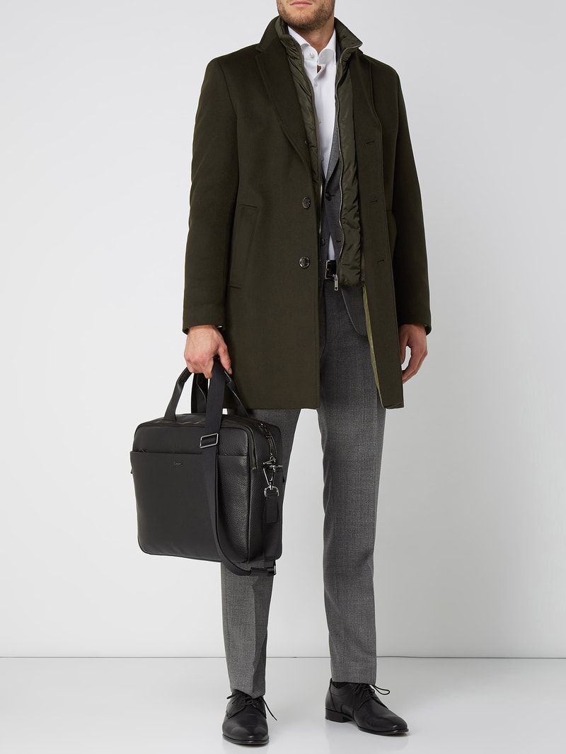 Laptoptasche aus Leder in schwarz