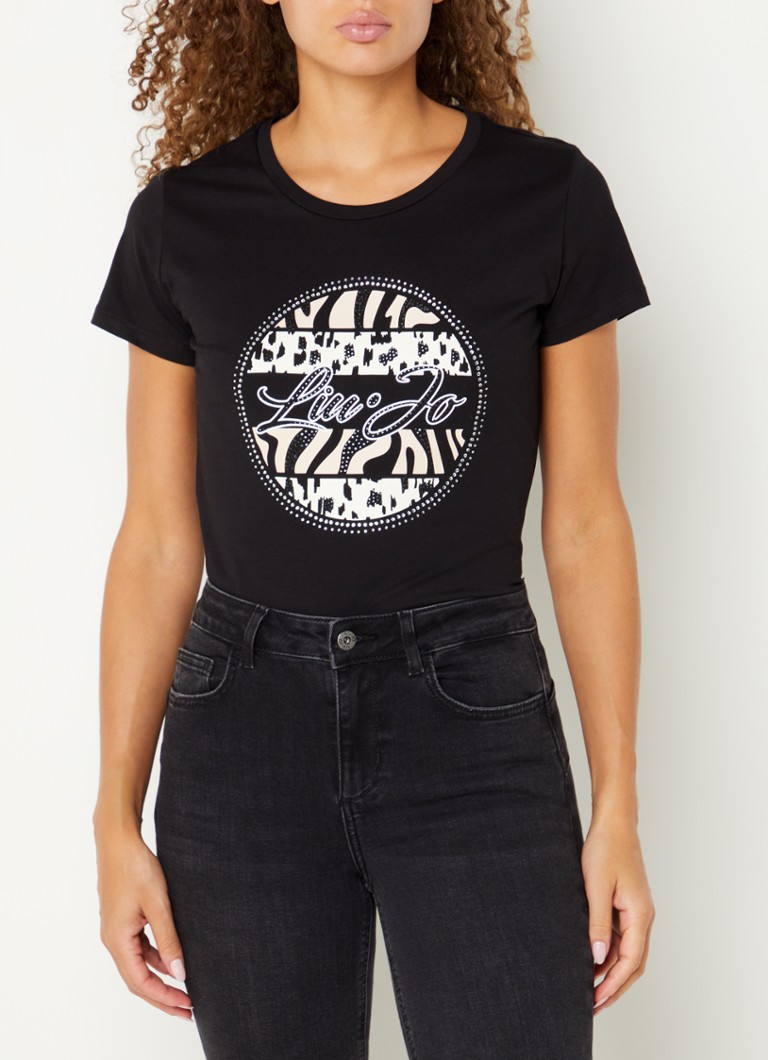 T-shirt Liu Jo con logo stampato e strass