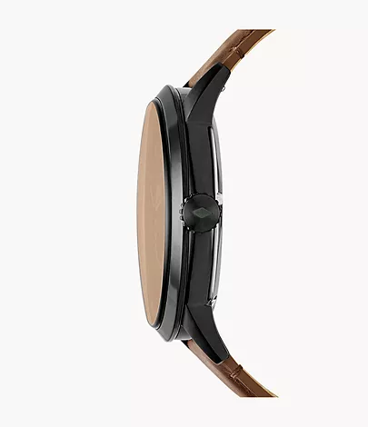 Fossil Herrenuhr Townsman Automatik Leder Braun