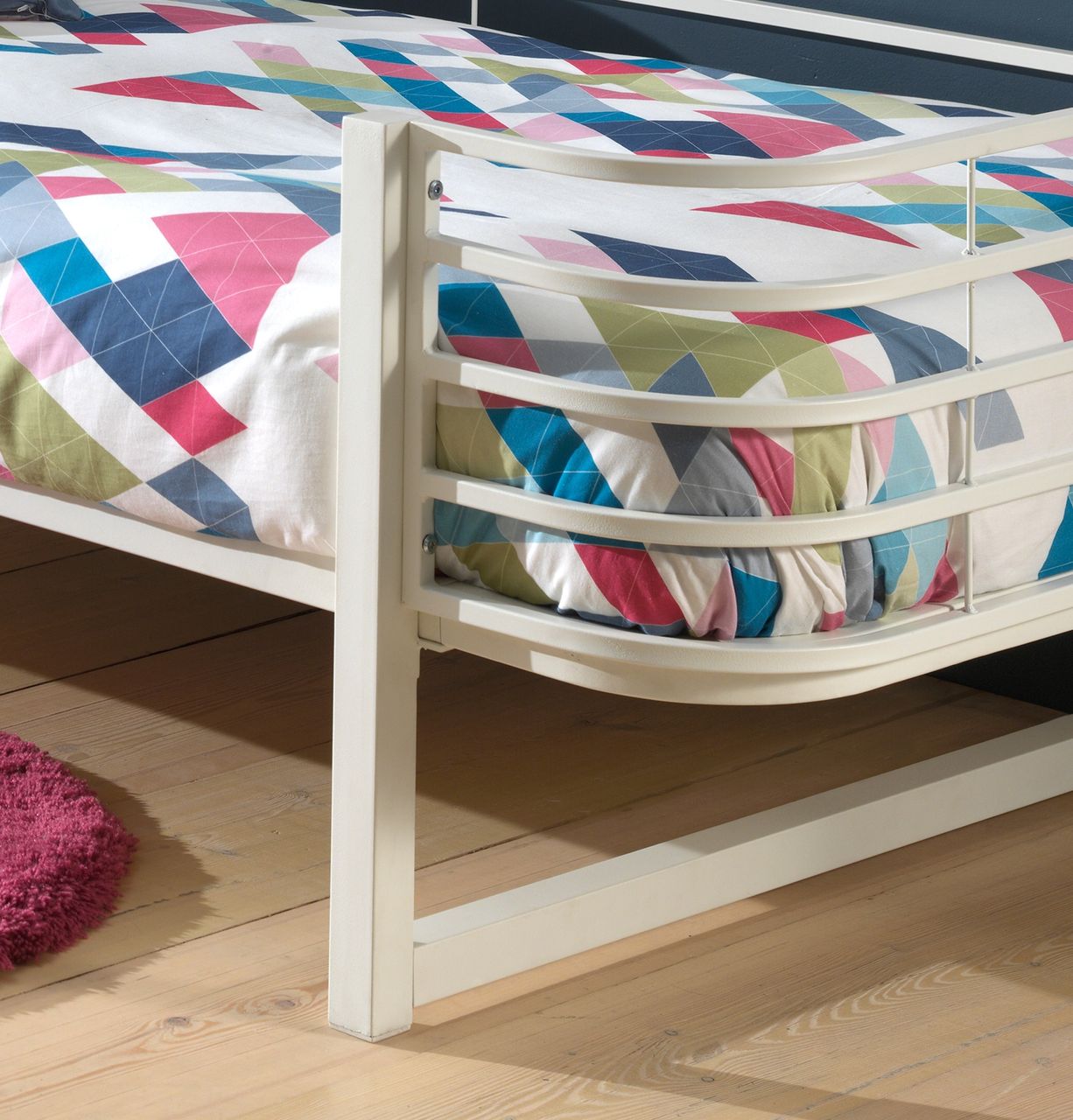VIPACK Einzelbett Metall Oscar, 90 x 200 cm, Weiß
