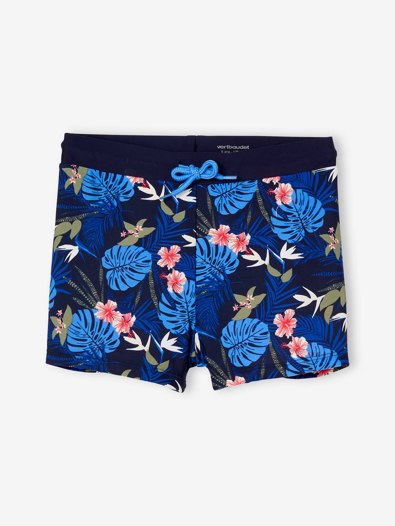 Boxer de bain imprimé tropical garçon marine