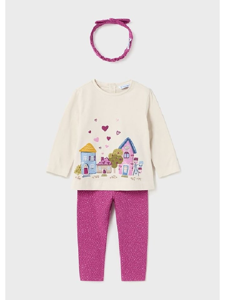 Mayoral Outfit Langarmshirt Leggings & Haarband in magenta günstig kaufen 74