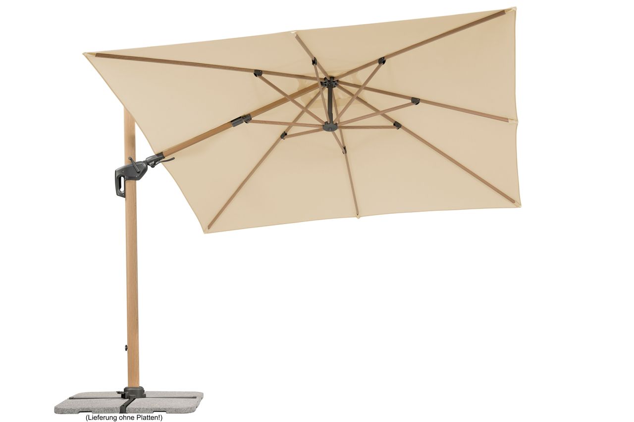 Schneider Schirme Schneider Ampelschirm RHODOS TWIST WOODY, ca. 300 x 300 cm, natur