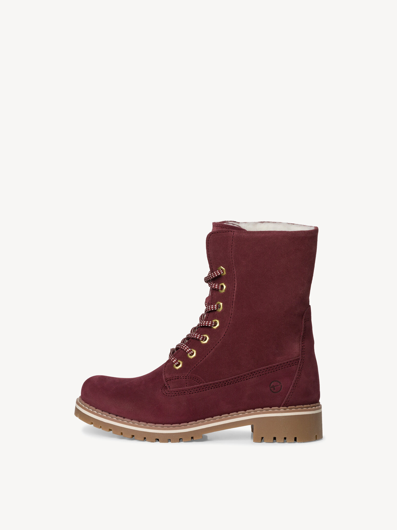 Bottine en cuir - rouge doublure chaude
