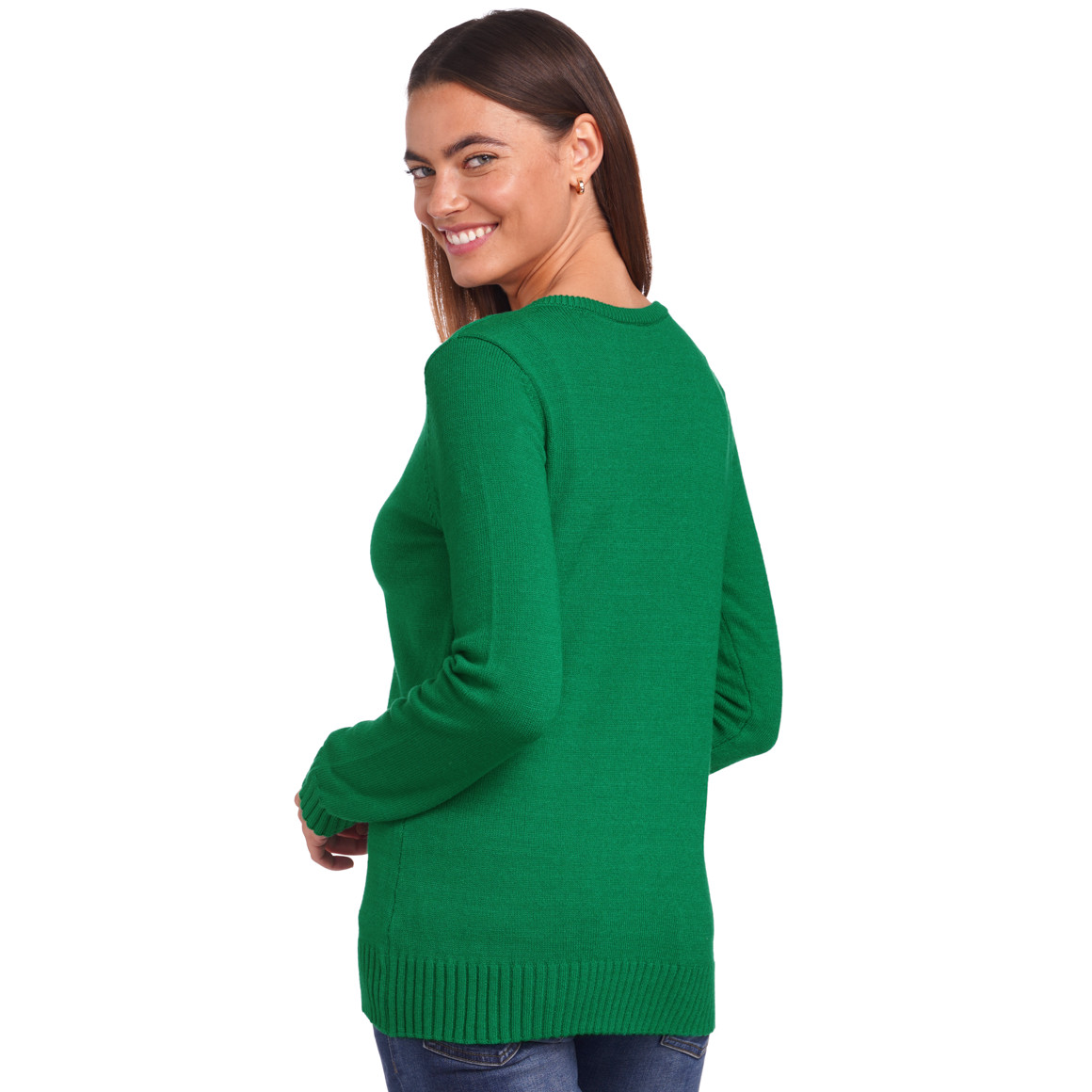 Damen Feinstrickpullover mit V-Ausschnitt