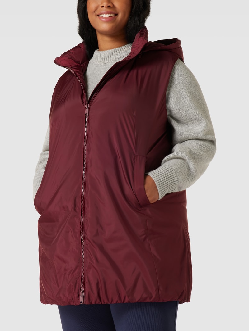 PLUS SIZE Weste mit seitlichen Eingrifftaschen in bordeaux rot