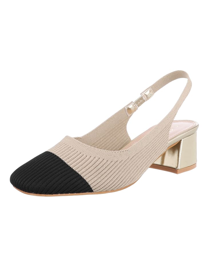 Ital-Design High Heel in Gold und Schwarz günstig kaufen