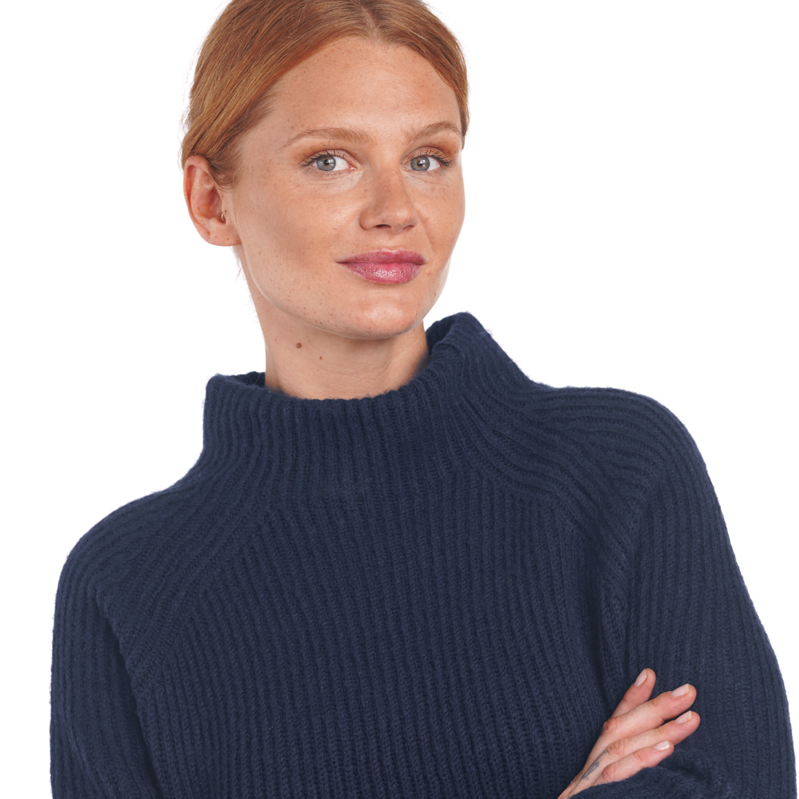 Damen Strickpullover mit Stehkragen