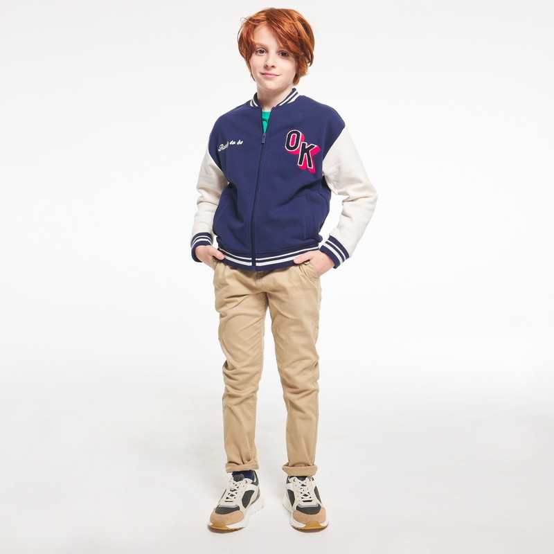 Teddy zippé en molleton bleu garçon