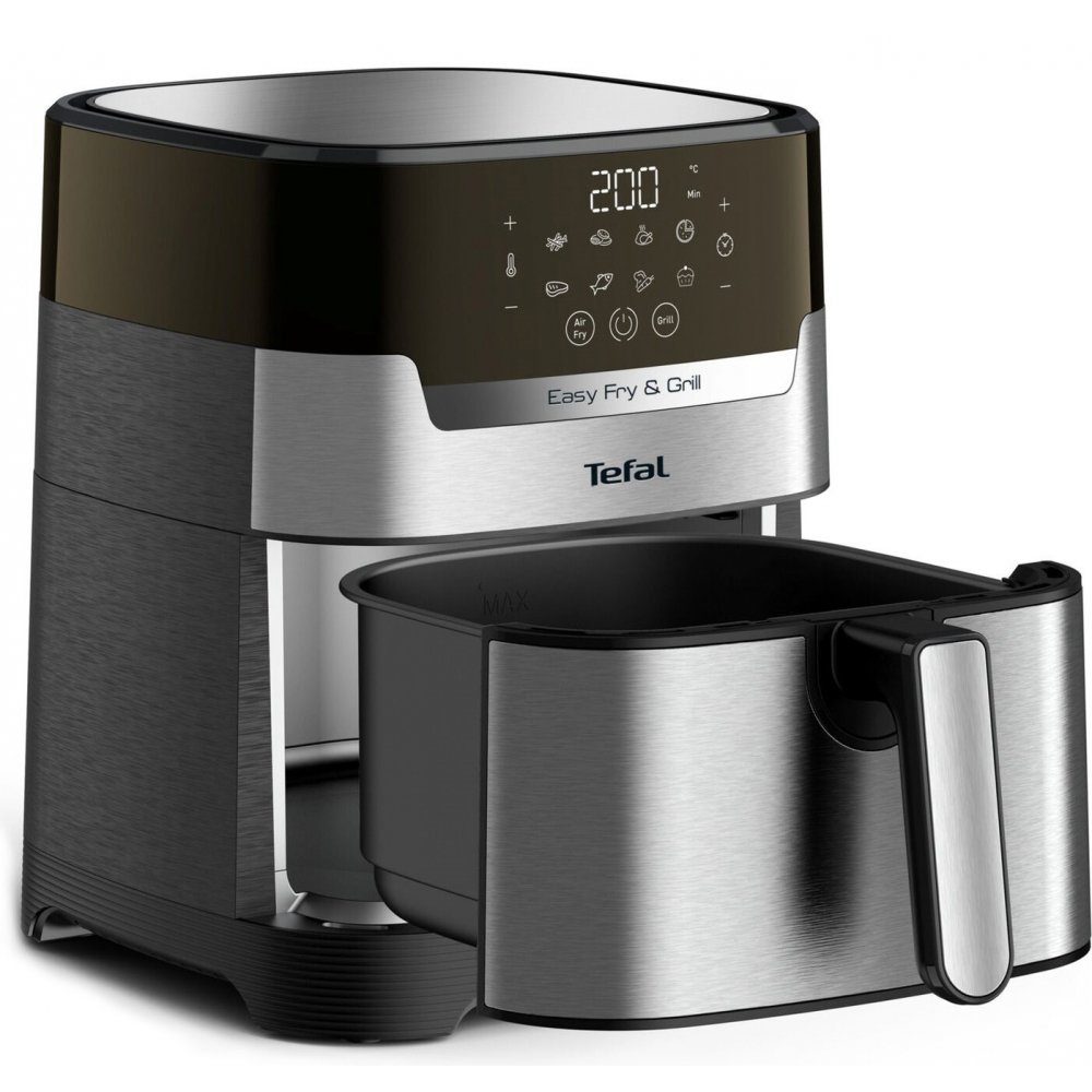 Tefal Heißluftfritteuse EY505D Easy Fry & Grill Deluxe - Heißluftfritteuse - edelstahl/schwarz, 1400 W