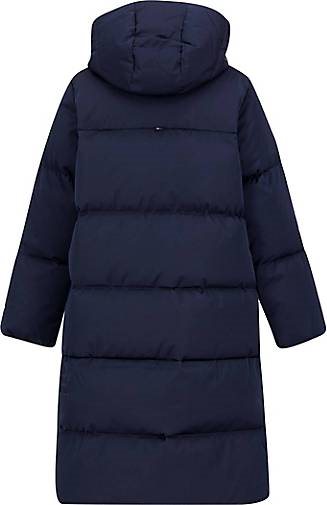 TOMMY HILFIGER Damen Daunenmantel mit Kapuze SATEEN HOODED DOWN MAXI