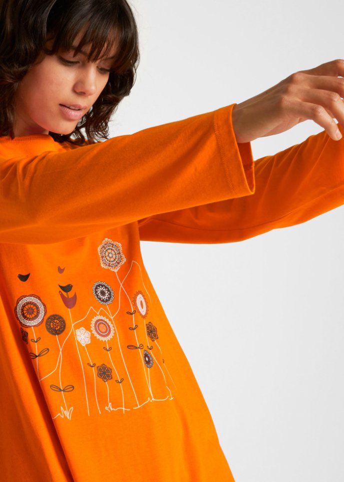Oversize Longshirt mit Rundhalsausschnitt
