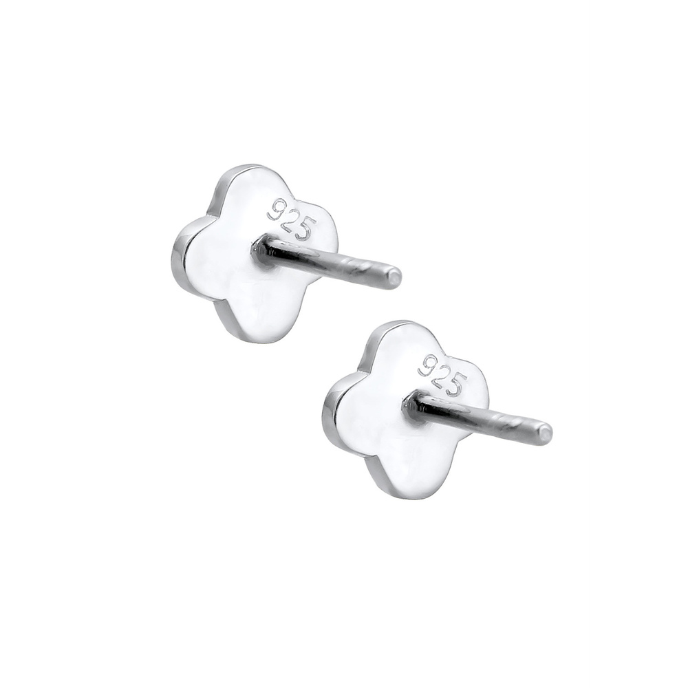 Elli Elli Boucles d'Oreilles Trèfle Basic Minimal Clous d'Oreille Femme - (925/1000) A Boucles d'oreilles